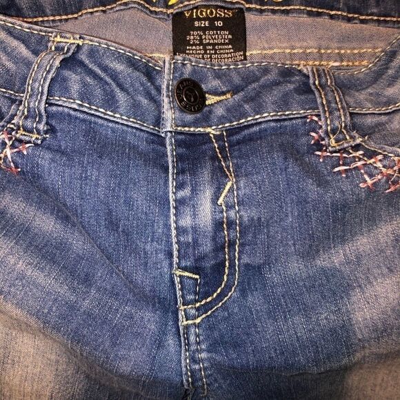 VIGOSS Girls Size 10 Jeans with sequin pockets - Picture 2 of 6